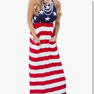 Patriotic Striped Maxi Dress